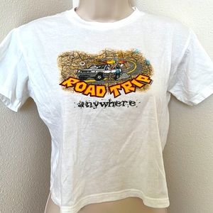 Road trip printed crop tee T-shirt